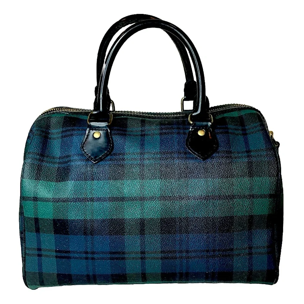 RALPH LAUREN Black Watch Plaid Boston Weekend Travel Doctors Bag Speedy 30cm